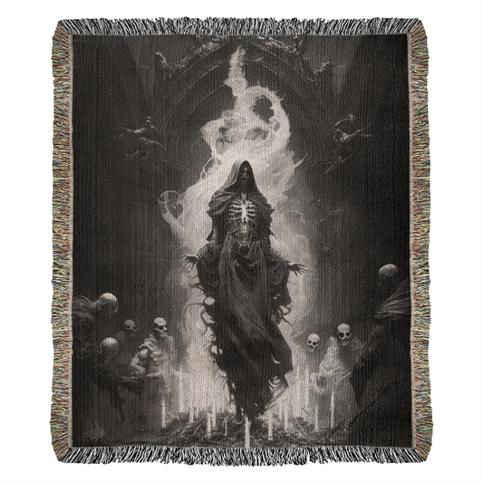 Grim Reaper Skeleton Tapestry Wall Hanging - 50x60 Inches