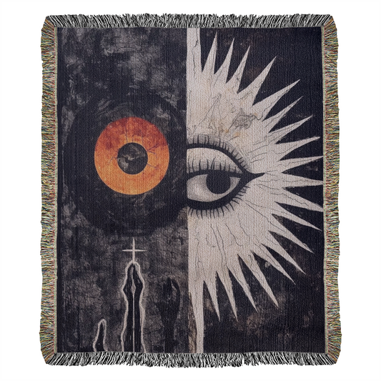 Surreal Eye and Sun Tapestry Wall Hanging - 50x60 Inches
